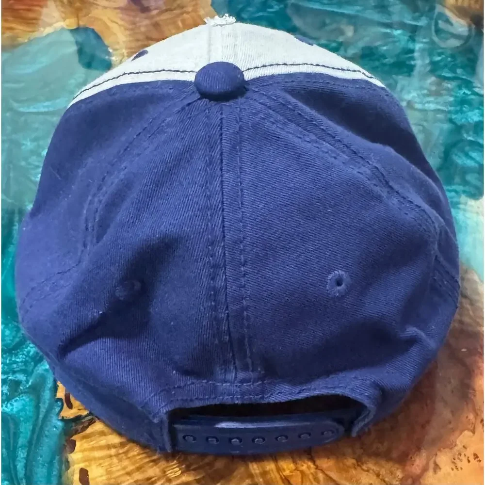 Ford Distressed Patch Logo OSFA Snapback Hat Cap Blue Gray Colorway